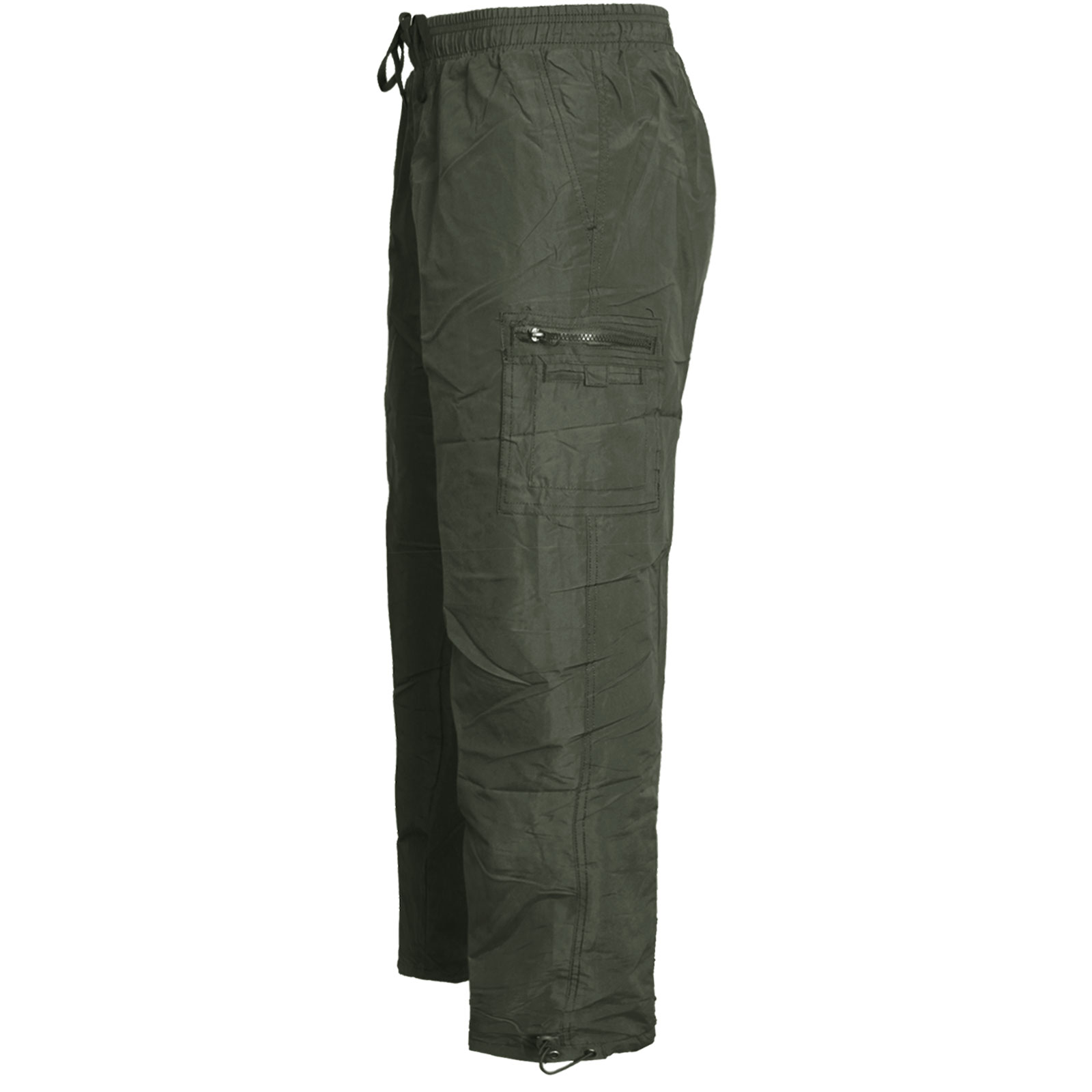 Mens Fleece Lined Cargo Combat Trousers Work Bottoms  Elasticated Thermal Pants