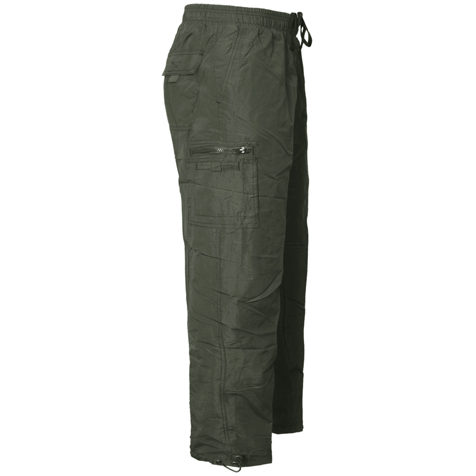 Mens Fleece Lined Cargo Combat Trousers Work Bottoms  Elasticated Thermal Pants