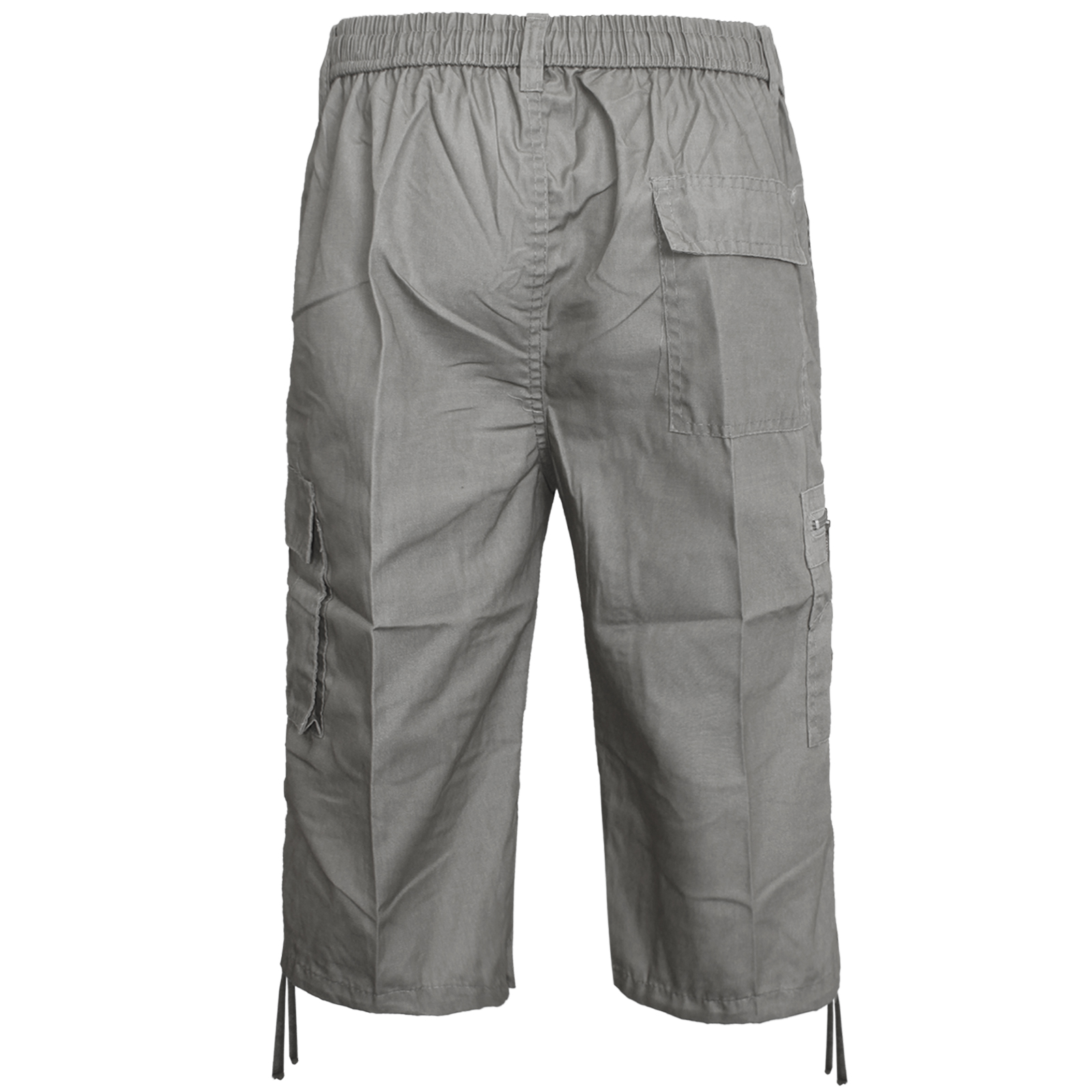 New Mens 3//4 Long Elasticated Shorts Cargo Combat Multi Pocket Summer Gym Pants